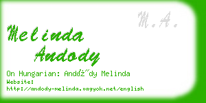 melinda andody business card